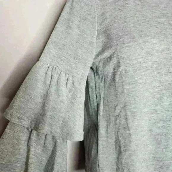 Pleione women's gray long sleeve ruffled arm blouse size XS - Picture 4 of 6